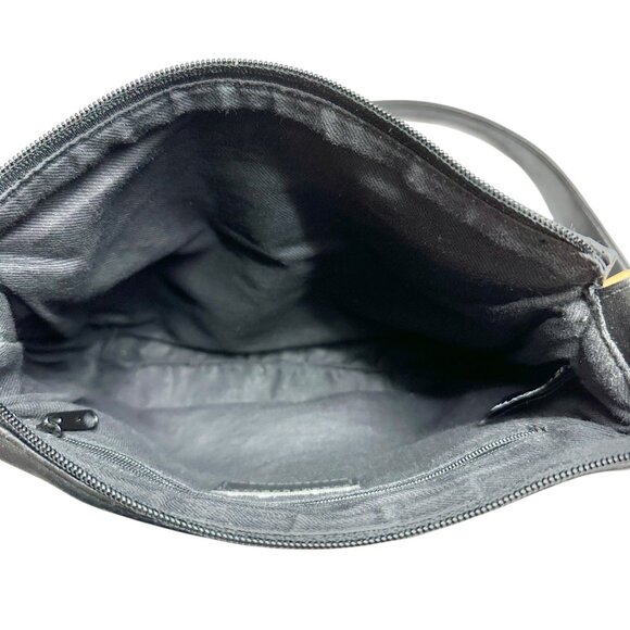 Liz Claiborne Shoulder Bag Black With Gold Accent Elegant and Functional 8x11x3 - Picture 8 of 11